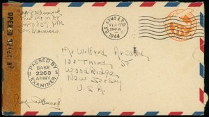 Hawaii Schofield Barracks APO #957 US Army Postal Service Airmail Cover WWII