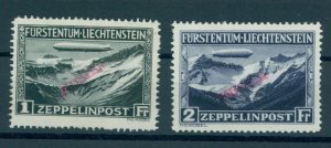 LIECHTENSTEIN AIRPOST 1930, OVERPRINT SPECIMEN IN RED, UNUSED PART GUM - RARE!