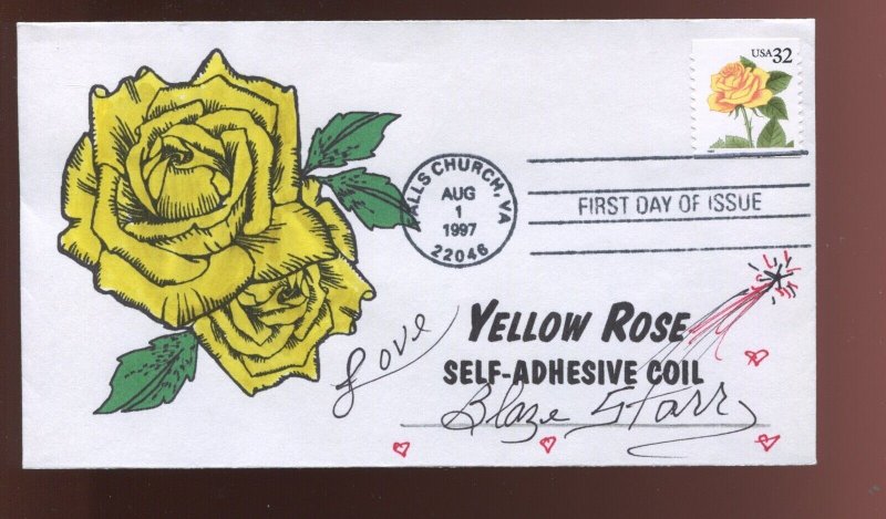 Blaze Starr American Stripper Signed Yellow Rose Cover DC1287