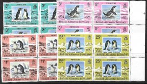 BRITISH ANTARCTIC TERR. SG89/92 1979 PENGUINS IN BLOCKS OF 4 MNH