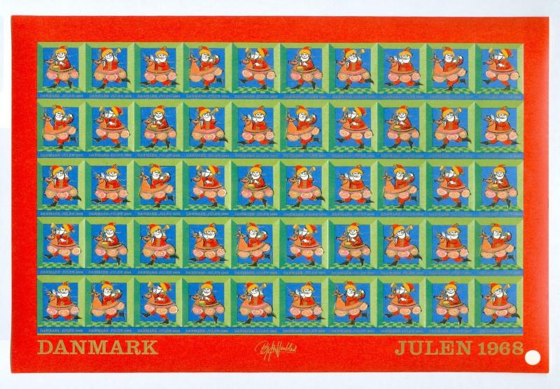 Denmark. Christmas Seal 1968.Comp. Set 13 Sheet. Scale/Proof Print. Imperforated