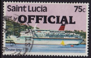St. Lucia - 1983 - Scott #O8 - used - Overprint Cruise Ship