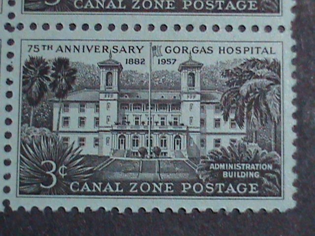 CANAL ZONE STAMP-1957 SC#148-75TH ANNIV: OF GORGAS HOSPITAL MNH BLOCK OF 4