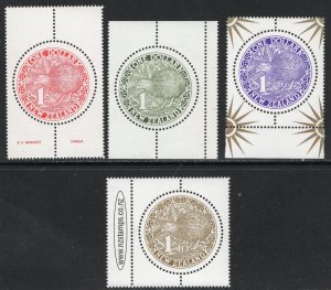 Thematic stamps NEW ZEALAND  From 1988 round kiwi's 4 diff mint