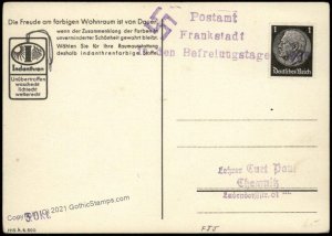 3rd Reich Germany Frankstadt Sudetenland Annexation Provisional Cover Ind G67062