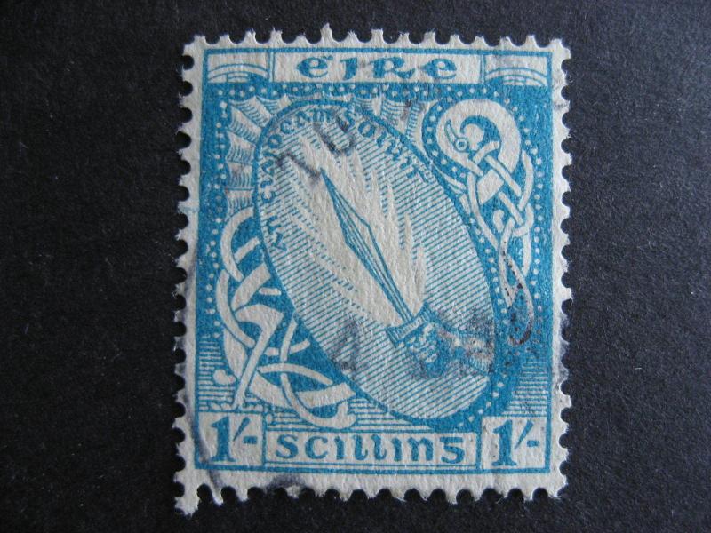 IRELAND Sc 117 1 shilling blue used, nice stamp, check it out!