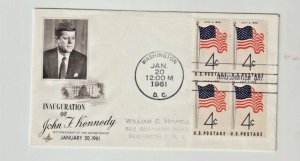 US Inauguration Day Artcraft  FDC John F Kennedy JFK  1/20/1961 Washington DC