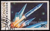 Mongolia SG#2012 Used - 1989 20m. - Space, Space Ships