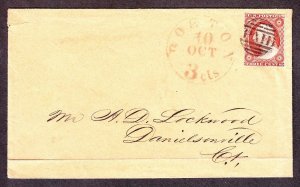 US 10 or 10a 1851 Issue 3c Washington Orange Brown on Cover (-005)