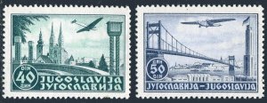 Yugoslavia C15-C16, MNH. Mi . Cathedral of Zagreb, Bridge at Belgrade, 1940.