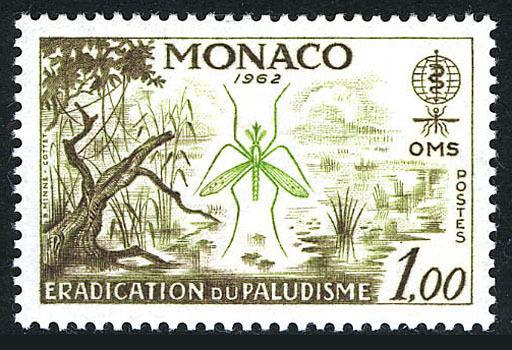 Monaco 504, MNH. WHO drive to eradicate Malaria.Mosquito and Swamp,1962 