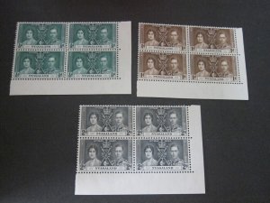 Nyasaland 1937 Sc 51-53 set BLK(4) MNH