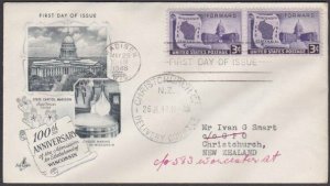 USA 1948 WISCONSIN - C Stephen Anderson FDC to New Zealand..................M477