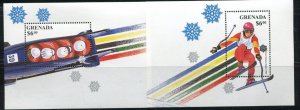 Grenada 1997 MNH Stamps Souvenir Sheet Scott 2670-2671 Sport Olympic Games Skiin