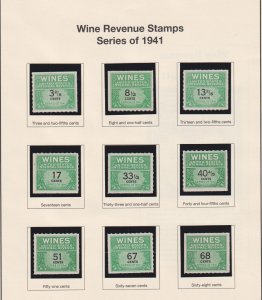 Wine Stamp Revenue collection all VF mint RE108  RE203 cv $ 400+ ! see pic !