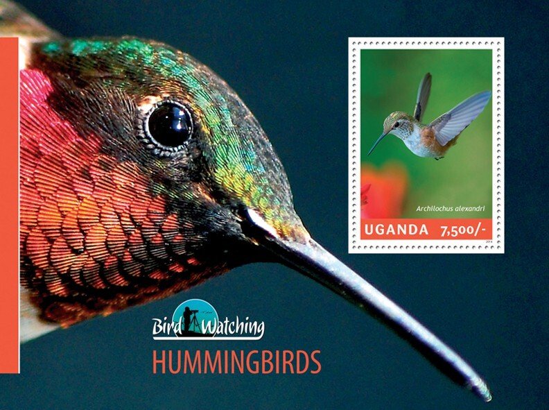 UGANDA - 2014 - Humming Birds - Perf Souv Sheet - Mint Never Hinged