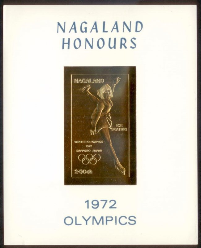 Nagaland 1972 Skating Olympics Mint (Gold Foil )