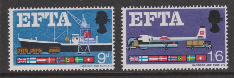 Great Britain 1967 EFTA Set  Sc#480-481 MNH