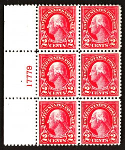 U.S. #554 MINT PL# Block OG NH 