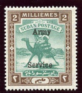 Sudan 1906 Army Service 2m green & brown superb MNH. SG A7. Sc MO6.