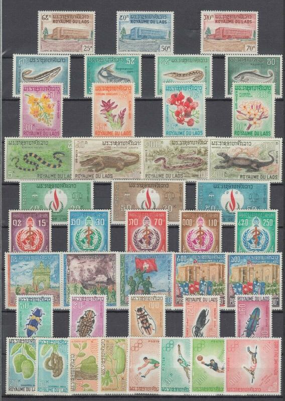 Laos 1951-1968 100% Complete Collection MNH Luxe (plus 14 Souvenir Sheets MNH)