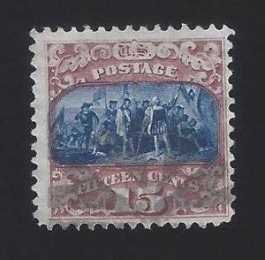 US #119 1869 Brown & Blue Type II Perf 12 G-Grill Used F-VF Scv $250