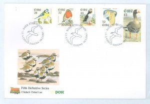 Ireland 1036-1040 1997 birds, 5 stamps from the fifth definitive series, cacheted, unaddressed cover