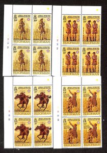 Isle of Man, Postage Stamp, #78-81 Blocks Mint NH, 1976 American Revolution (BA)
