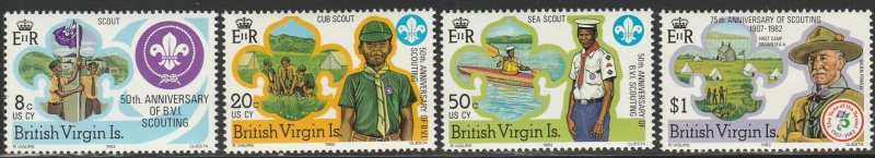 British Virgin Islands, #438-441 Unused From 1982,  CV-$3.40