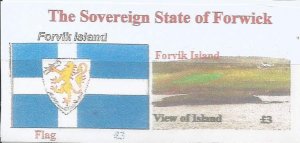 FORVIK ISLAND - Island View and Flag - Imperf Souv Sheet - M N H - Private Issue