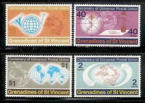 Grenadinise of St. Vincent 1974 U.P.U. Cent., Globe, Map, Post Horn, Emblem, ...