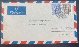 1947 Bagdad Iraq Airmail cover To Chrysler Co Detroit MI USA