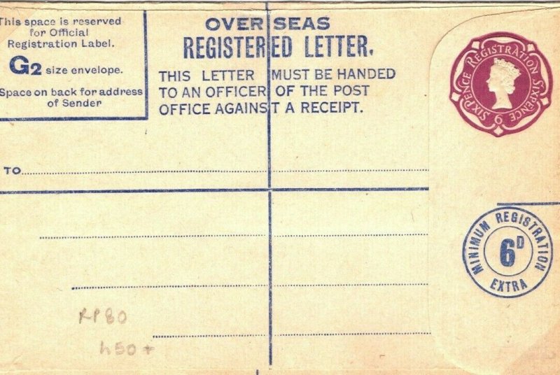 GB QEII Unused Registered Postal Stationery RPFIO FORCES RP80 Military 40c.12