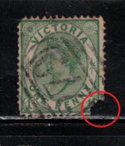 VICTORIA Scott # 143 Used - Queen Victoria - Damaged Corner CV $110