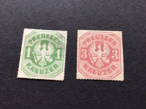German States Prussia 1867 New Currency unused rouletted stamps Ref 57630