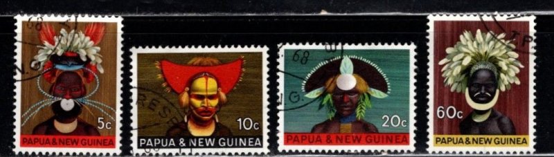 Papua New Guinea - #253 - 256 Headdress set/4 - Used