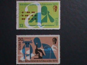 ​CUBA-1970 SC#1570-1  INTERNATIONAL EDUCATION YEAR -USED- WE SHIP TO WORLDWIDE