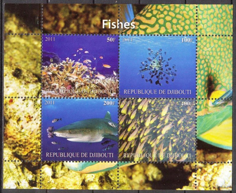 Djibouti 2011 Marine Life Fishes (7) Sheet MNH** Cinderella !