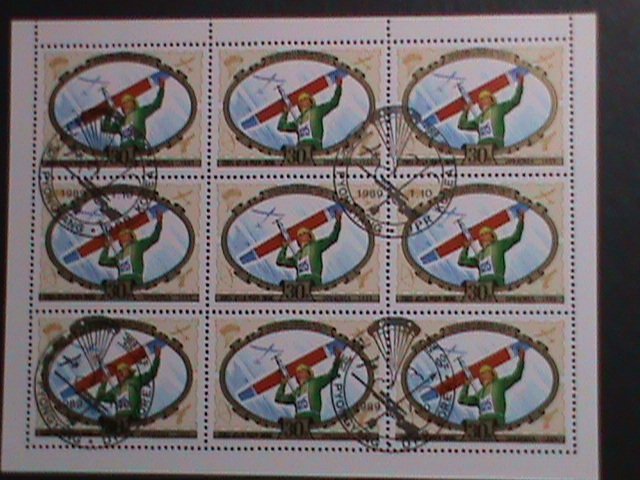 ​KOREA 1989-SC# 2806-LAUNCHING GLIDER CTO SHEET-VF WE SHIP TO WORLD WIDE