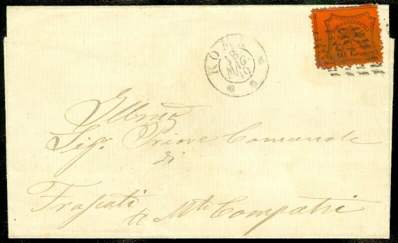 EDW1949SELL : ITALIAN STATES Roman States Nice 1870 folded letter franked w/ #22