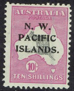 NWPI NEW GUINEA 1918 KANGAROO 10/- 3RD WMK 