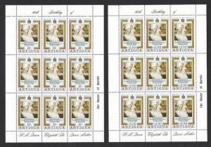 ANTIGUA 1980 QUEEN MOTHER BIRTHDAY Set in SHEETS Sc 584-585 MNH