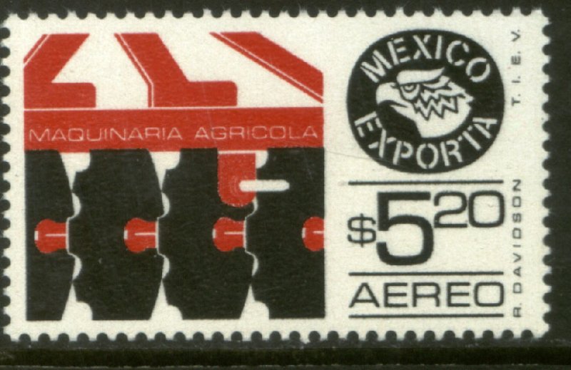 MEXICO EXPORTA C498, $5.20P. AGRICULTURAL MACHINERY, PAPER 1. MINT, NH. VF.