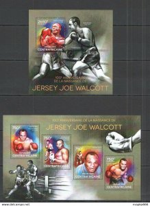 2014 Central Africa Sport Boxing Anniversary Jersey Joe Walcott Kb+Bl ** Ca480