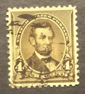 # 222,  4c Lincoln, dark brown, perf. 12, 1890 - USED (2785)