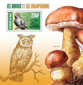 NIGER 2013 SHEET OWLS MUSHROOMS BIRDS nig13415b