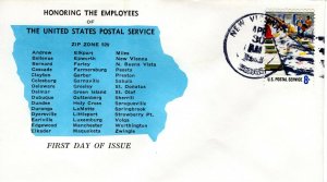 HONORING EMPLOYEES OF THE USPS, NEW VIENNA, VA 1973  FDC9200