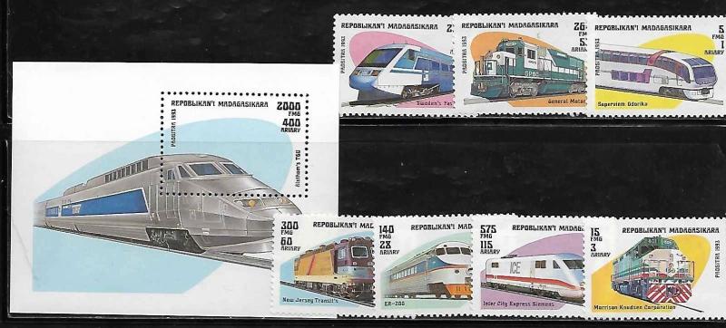 Malagasy 1200-07 Trains Mint NH 