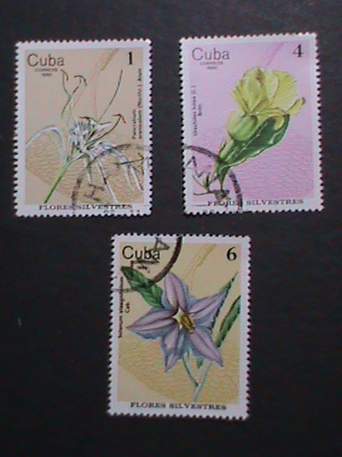 ​CUBA-VERY OLD CUBA-FLOWERS STAMPS USED-VF WE SHIP TO WORLD WIDE.WE COMBINED