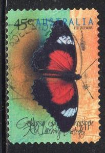 Australia 1695 -Used - Red Lacewing Butterfly (cv $0.70) (1)